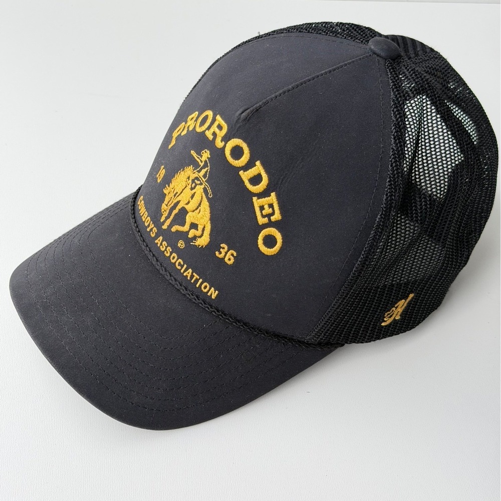 Hooey PRO‎ RODEO Embroidered Snapback Hat Black Trucker Mesh Cap
